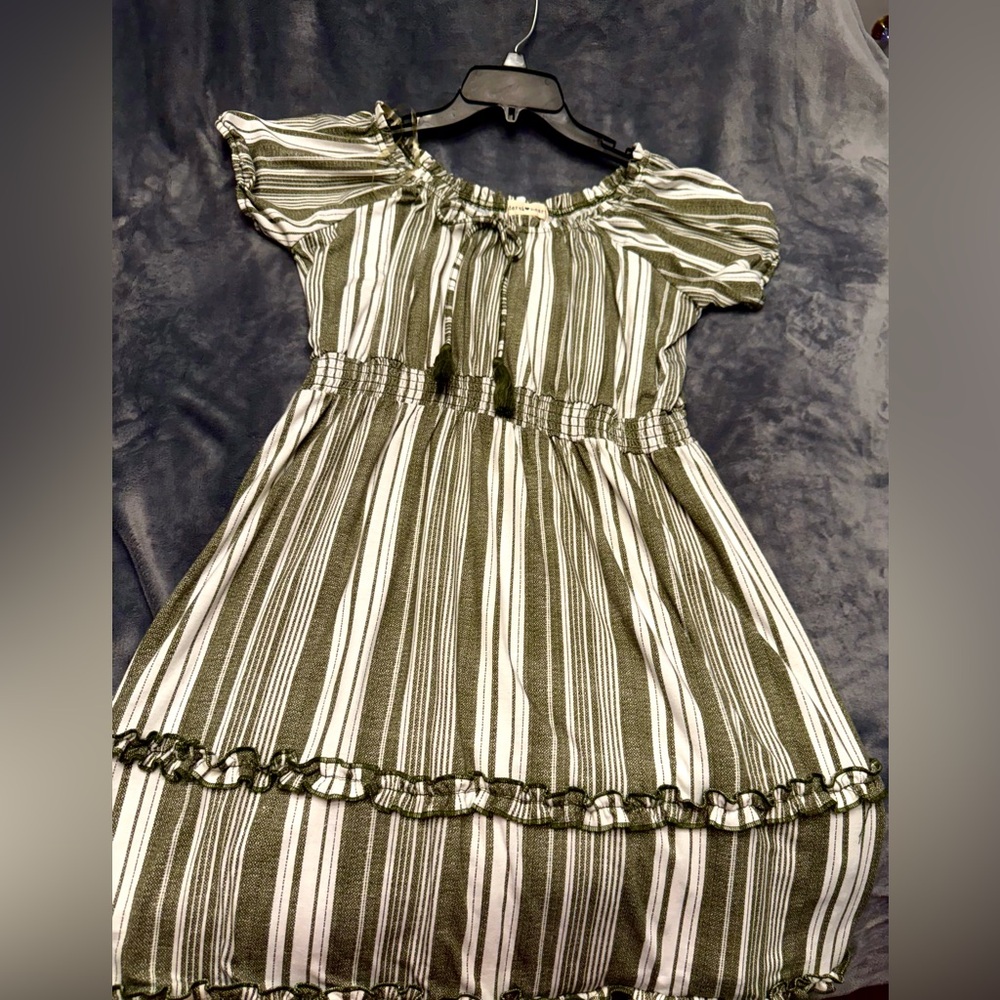 Green pinstriped dress